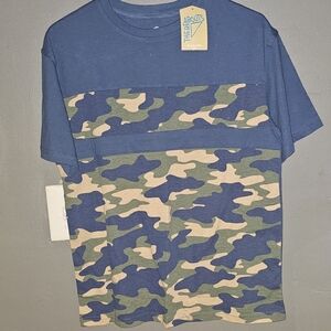 The Abouts Men's Blue and Green Camo Shirt